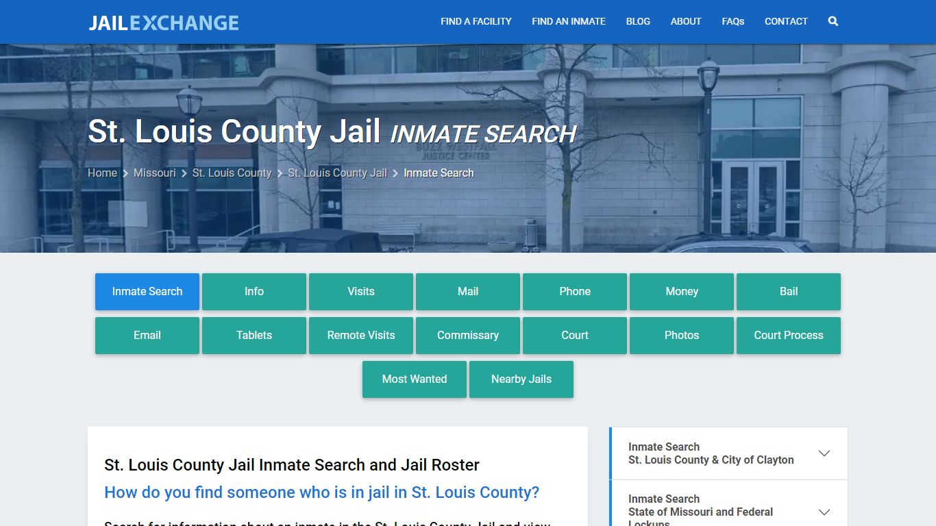 Inmate Search: Roster & Mugshots - St. Louis County Jail, MO
