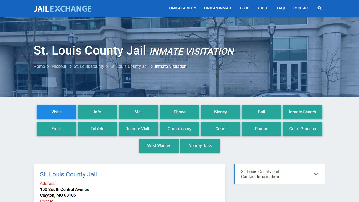 Inmate Visitation - St. Louis County Jail, MO - Jail Exchange